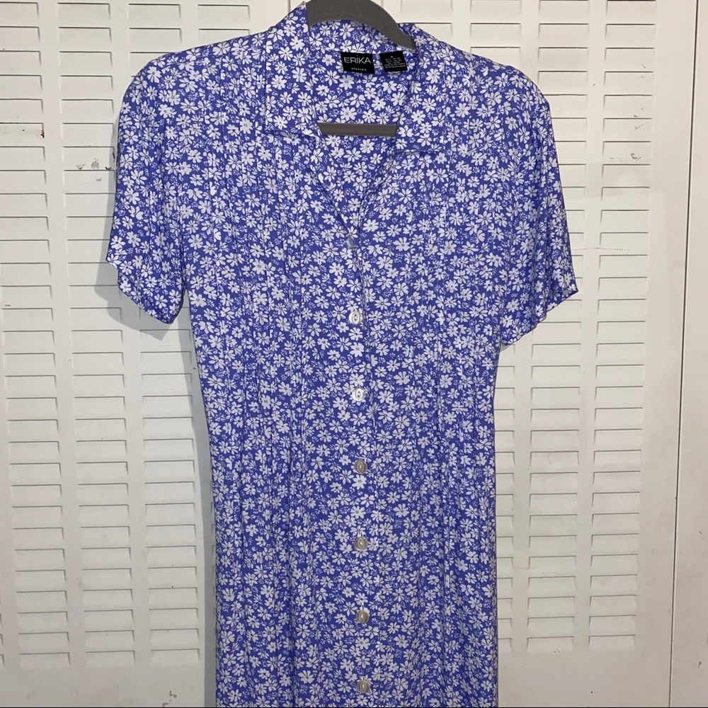 Vintage Button Down Floral Maxi Dress 💜